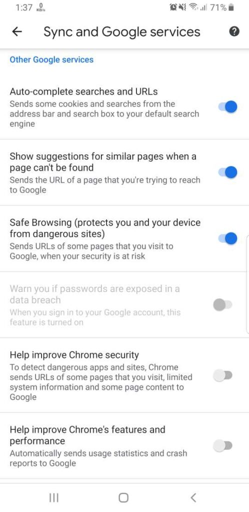 Chrome Browser Settings